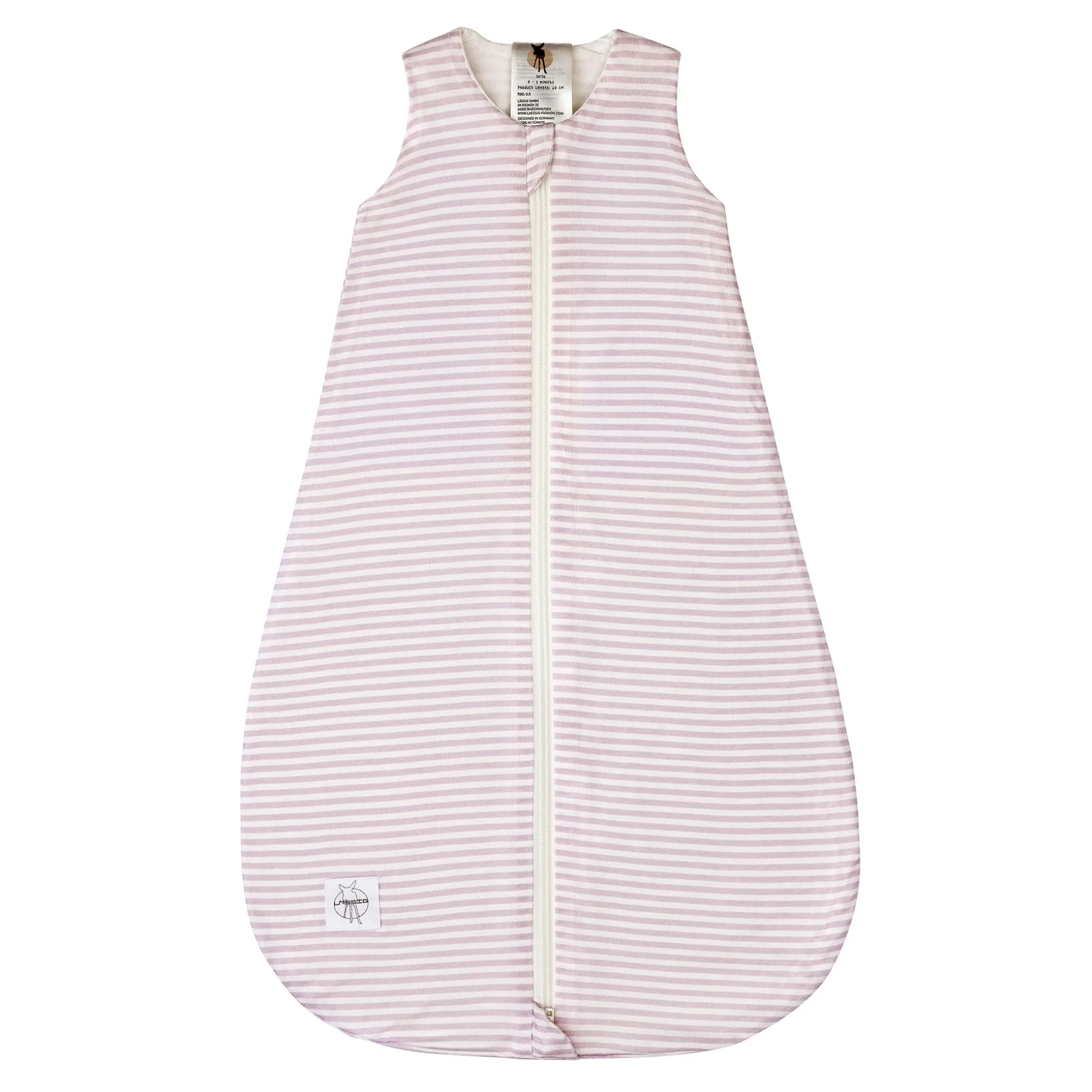 Baby Schlafsack 0,5 TOG - Gestreift, Lila Milky