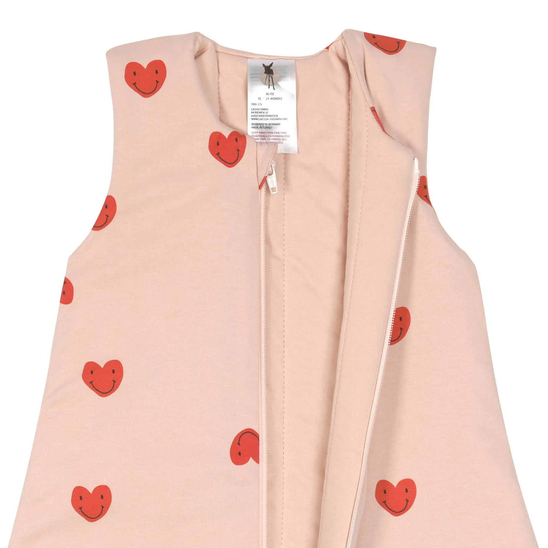 Babyschlafsack 2,5 TOG - Herz, Rosa