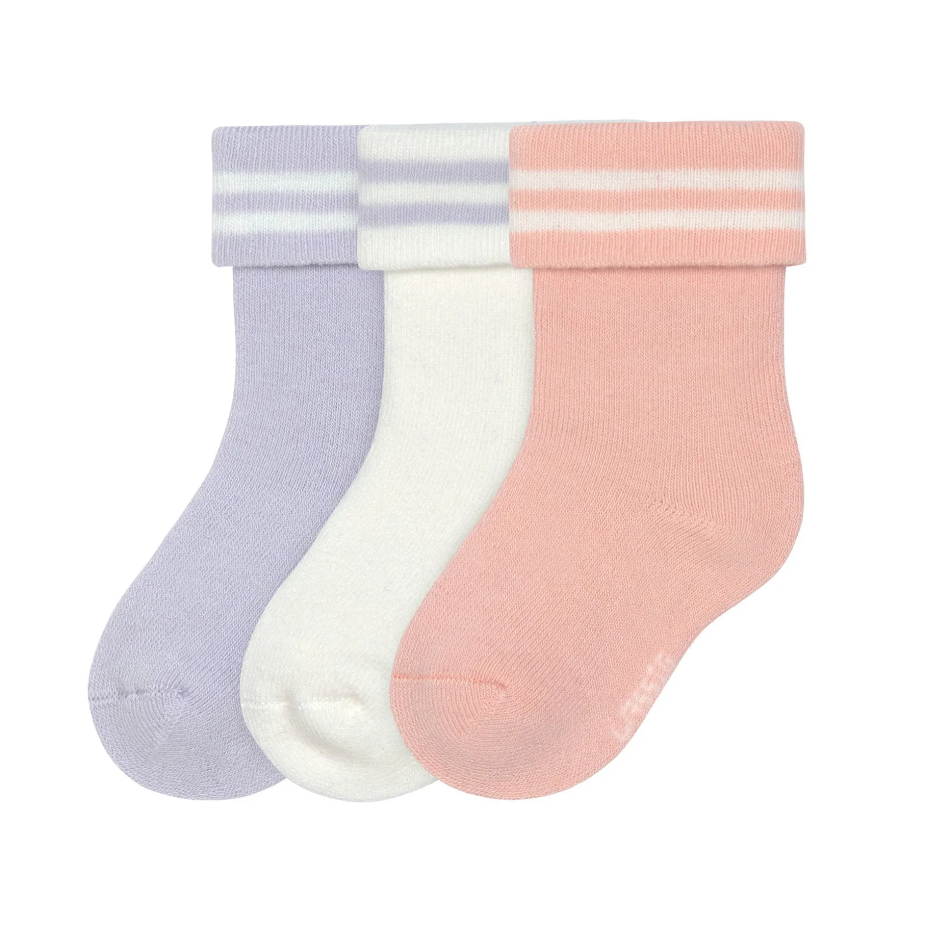 Baby Socken Frottee 3er Set - Little Gang, Gestreift Lila Rosa