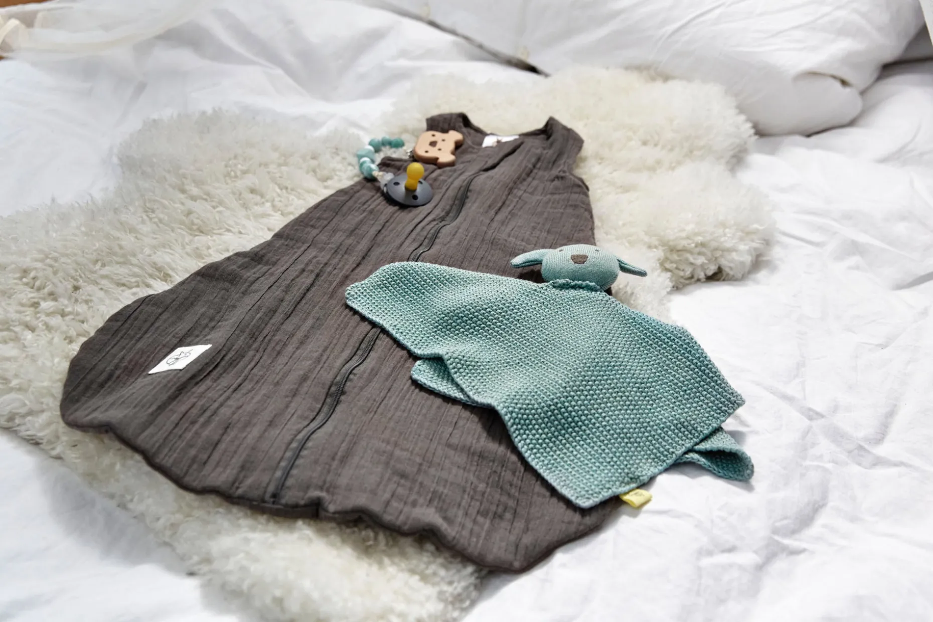 Baby Sommerschlafsack Tog 1 - Bio Baumwolle, Anthrazit