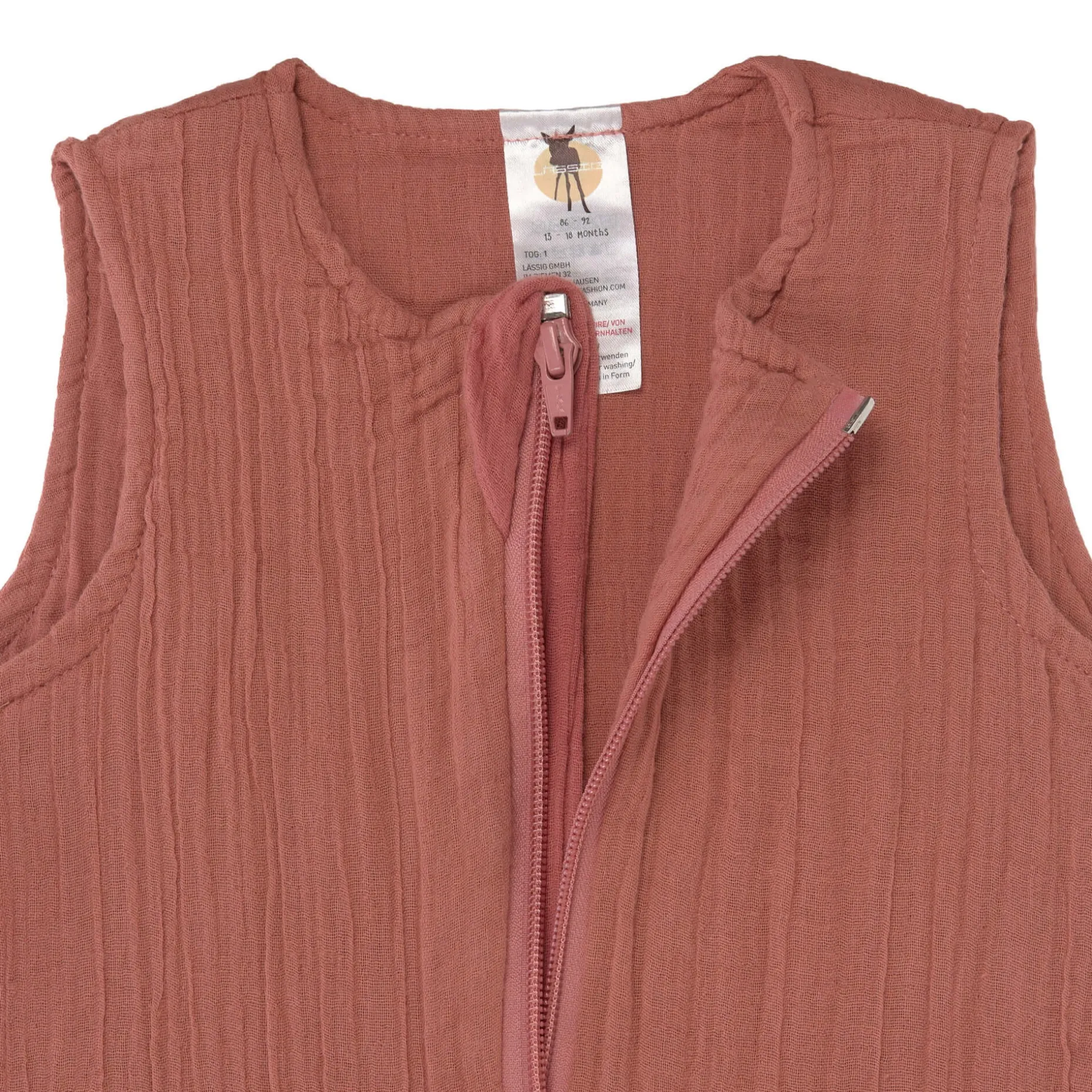 Baby Sommerschlafsack Tog 1 - Bio Baumwolle, Rosewood Rosa