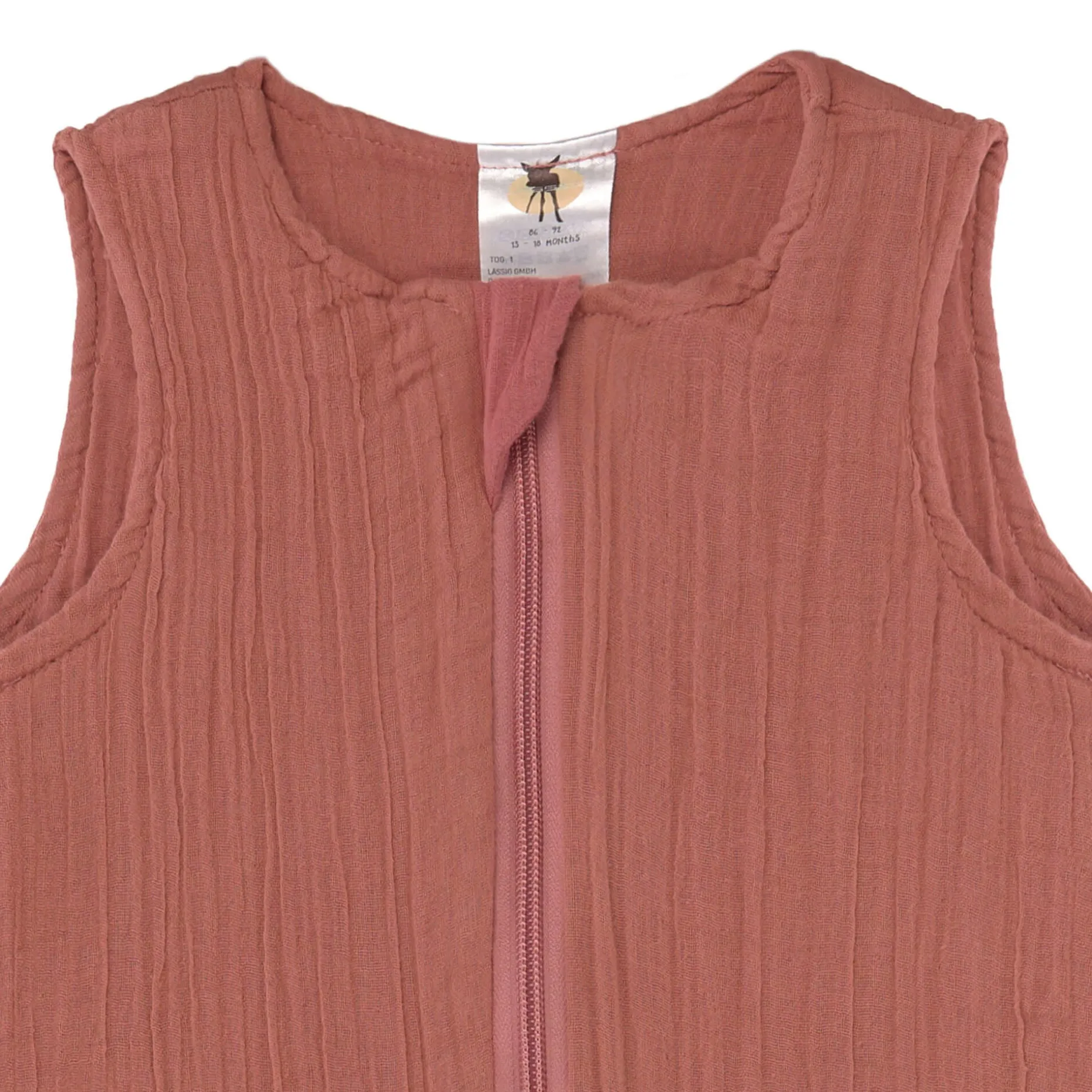 Baby Sommerschlafsack Tog 1 - Bio Baumwolle, Rosewood Rosa