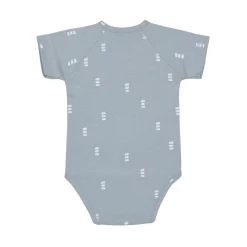 Baby Wickelbody kurzarm - Bio Baumwolle, Blocks, Hellblau