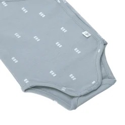 Baby Wickelbody kurzarm - Bio Baumwolle, Blocks, Hellblau