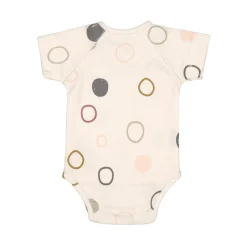 Baby Wickelbody kurzarm - Bio Baumwolle, Kreise, Beige