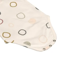 Baby Wickelbody kurzarm - Bio Baumwolle, Kreise, Beige