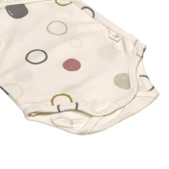 Baby Wickelbody kurzarm - Bio Baumwolle, Kreise, Beige