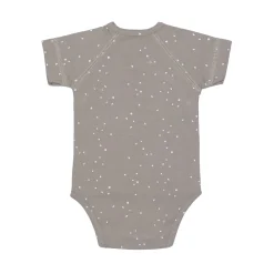 Baby Wickelbody kurzarm - Bio Baumwolle, Punkte, Taupe