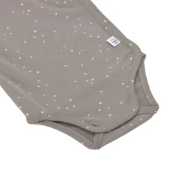 Baby Wickelbody kurzarm - Bio Baumwolle, Punkte, Taupe