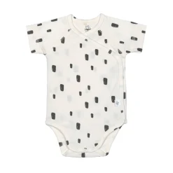 Baby Wickelbody kurzarm - Bio Baumwolle, Rechtecke, Weiß
