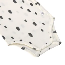 Baby Wickelbody kurzarm - Bio Baumwolle, Rechtecke, Weiß