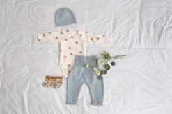 Baby Wickelbody kurzarm - Bio Baumwolle, Punkte, Weiß