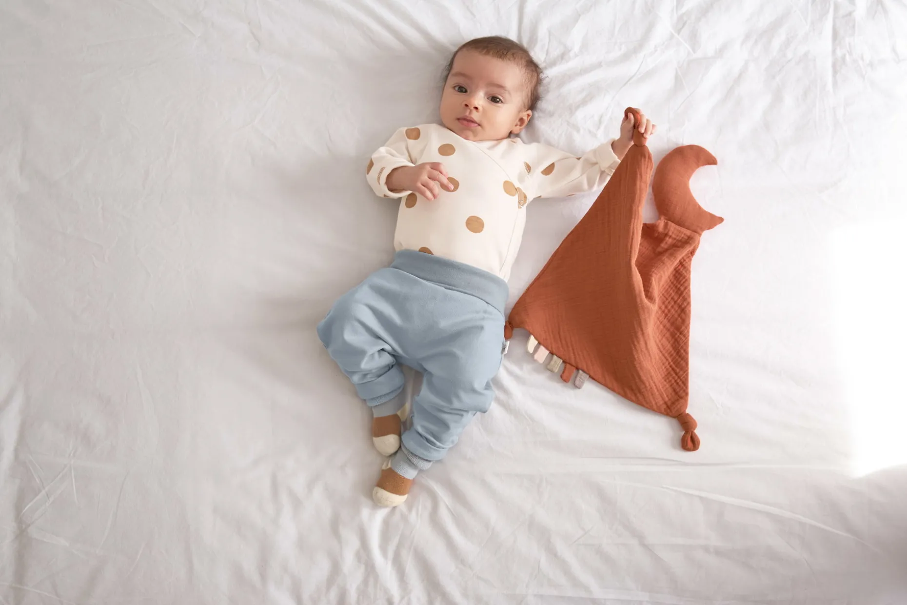 Baby Wickelbody kurzarm - Bio Baumwolle, Punkte, Weiß
