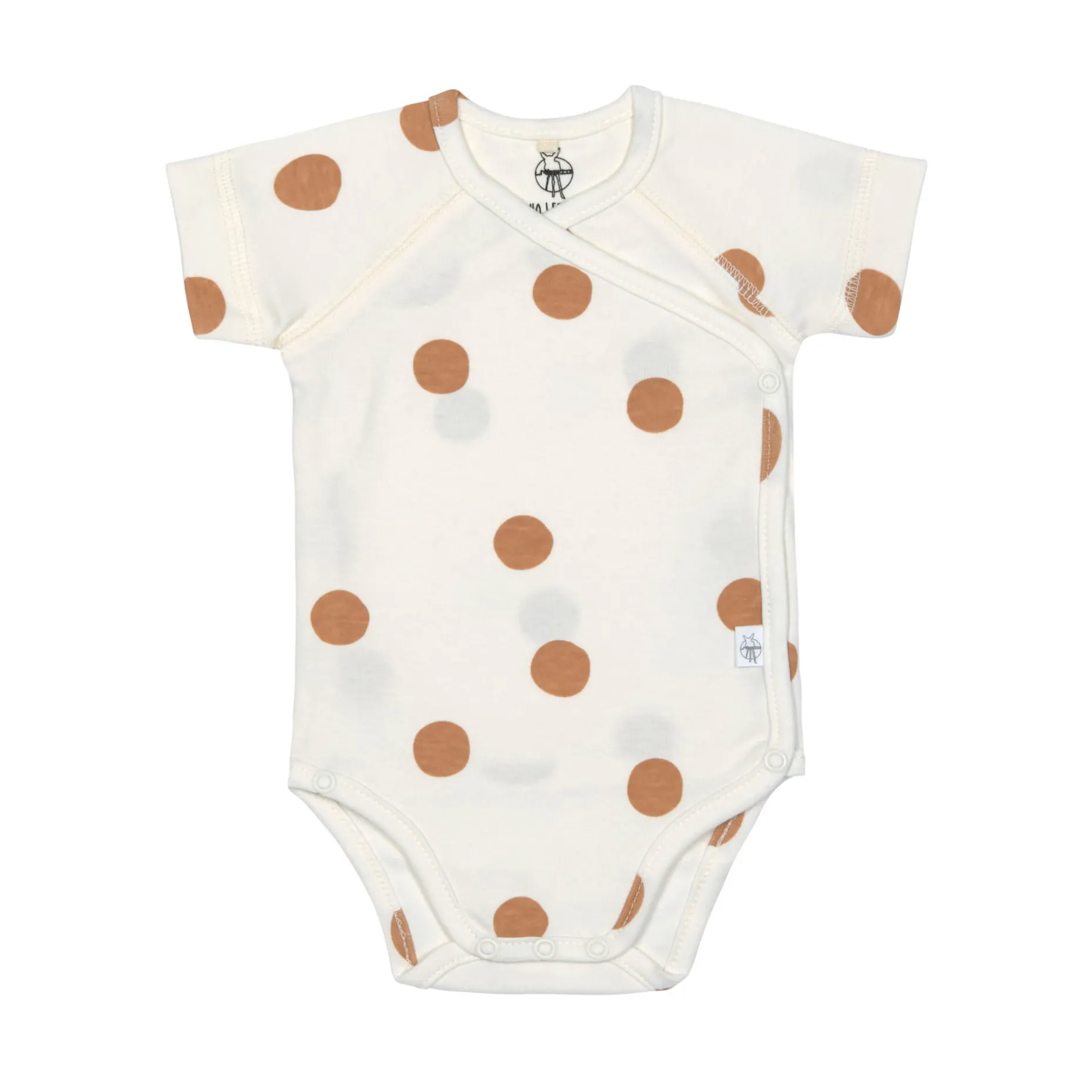 Baby Wickelbody kurzarm - Bio Baumwolle, Punkte, Weiß