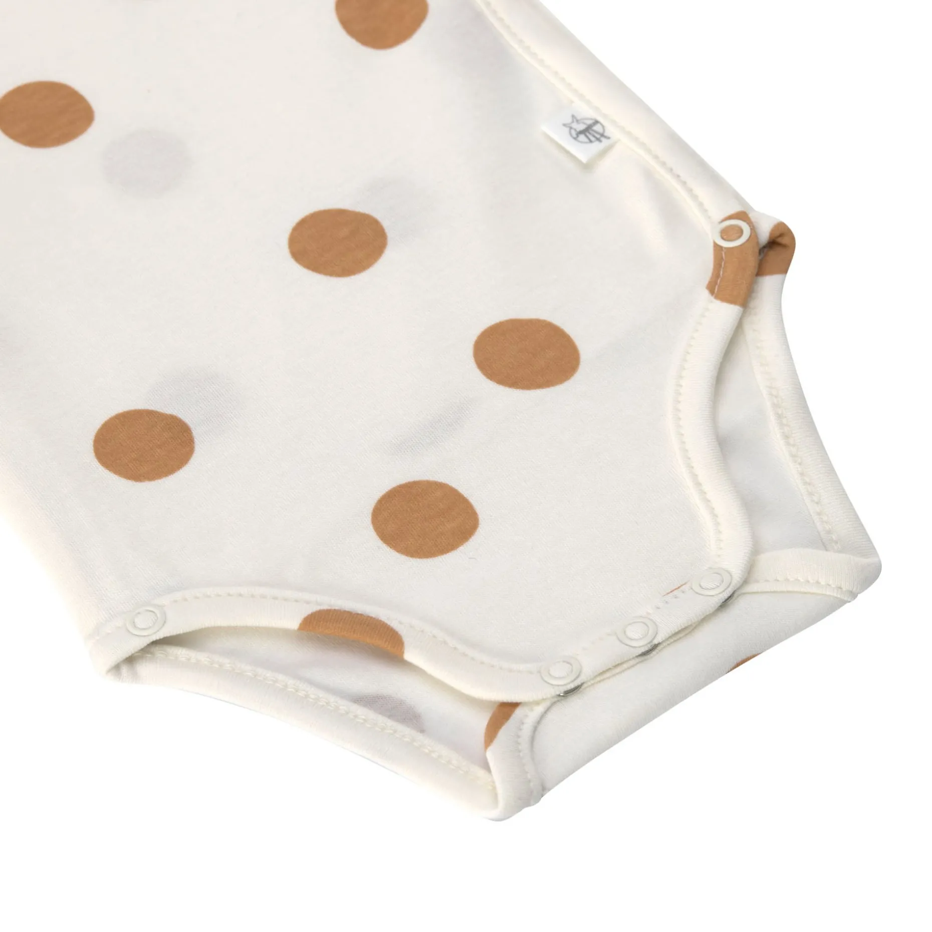 Baby Wickelbody kurzarm - Bio Baumwolle, Punkte, Weiß