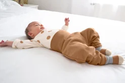 Baby Wickelbody kurzarm - Bio Baumwolle, Punkte, Weiß