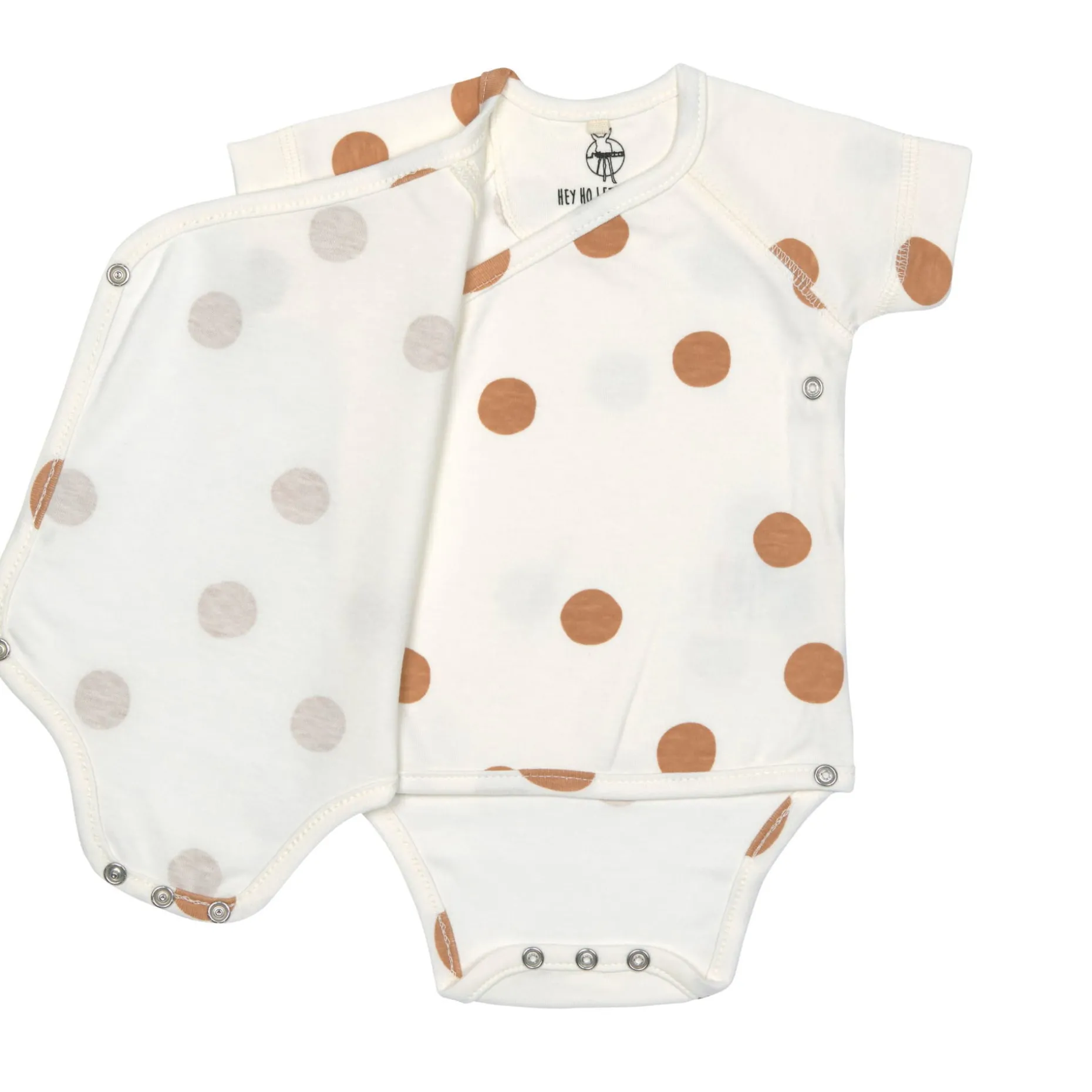 Baby Wickelbody kurzarm - Bio Baumwolle, Punkte, Weiß