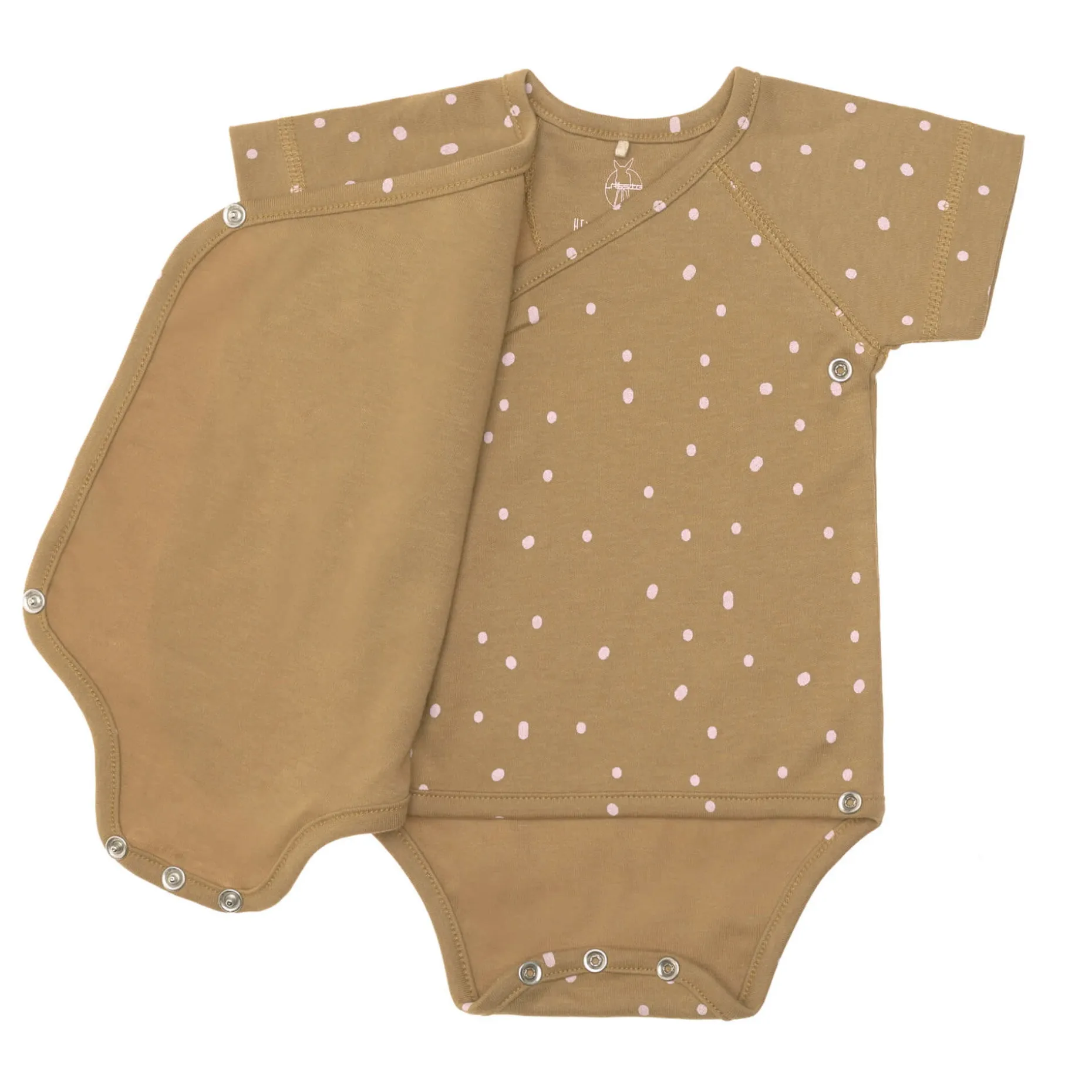 Baby Wickelbody kurzarm - Bio Baumwolle, Punkte, Gelb