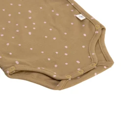 Baby Wickelbody kurzarm - Bio Baumwolle, Punkte, Gelb
