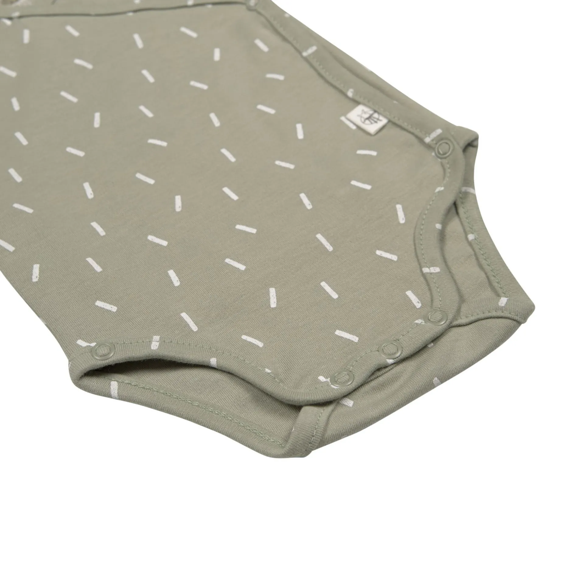 Baby Wickelbody kurzarm - Bio Baumwolle, Striche, Oliv
