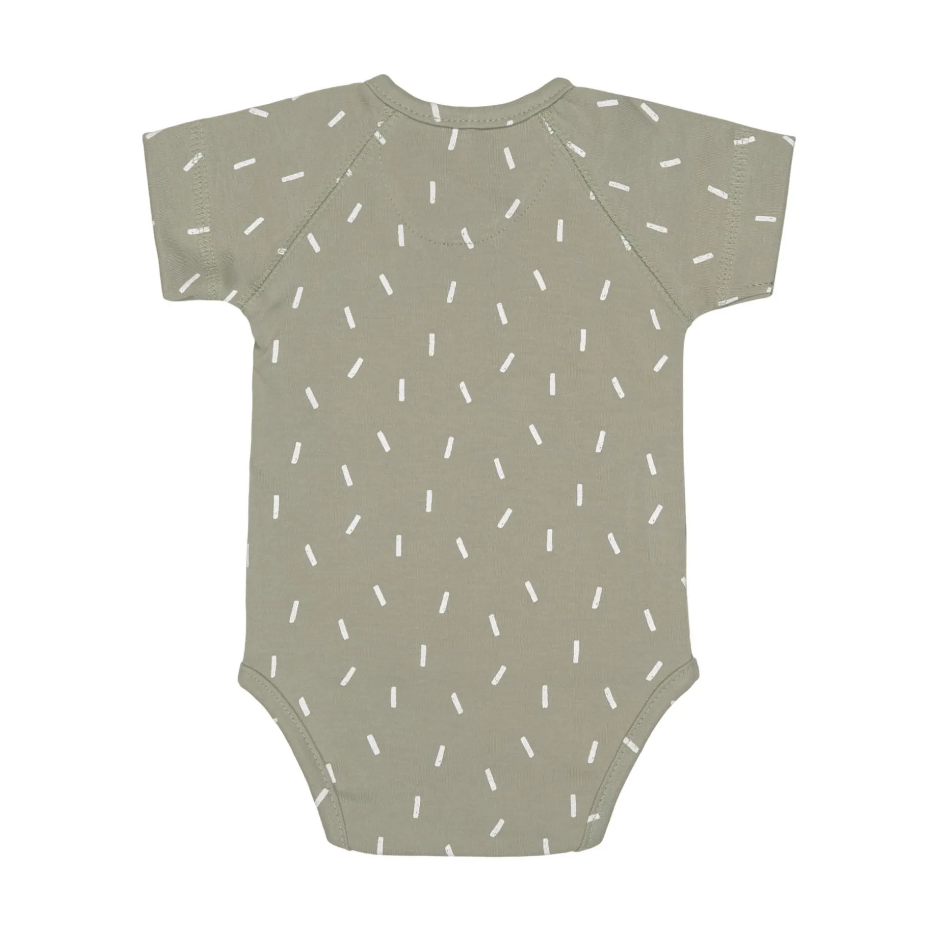 Baby Wickelbody kurzarm - Bio Baumwolle, Striche, Oliv