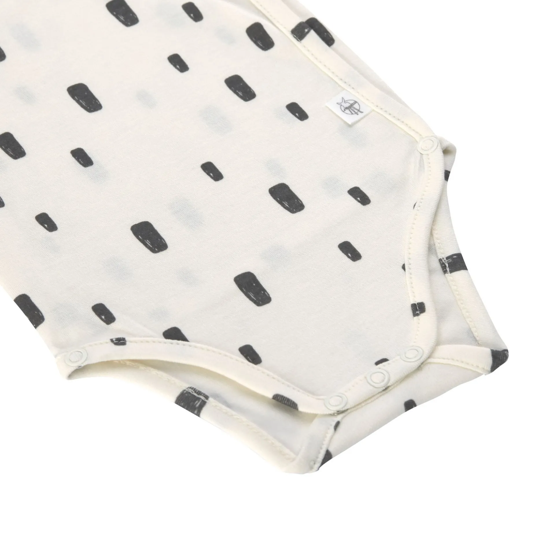 Baby Wickelbody langarm - Bio Baumwolle, Rechtecke, Weiß
