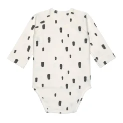 Baby Wickelbody langarm - Bio Baumwolle, Rechtecke, Weiß