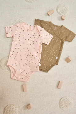 Baby Wickelbody langarm - Bio Baumwolle, Rosa
