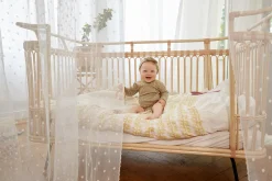 Baby Wickelbody langarm - Bio Baumwolle, Punkte, Gelb