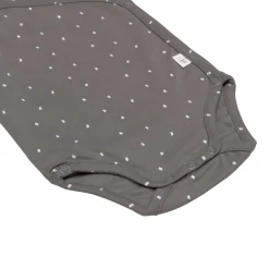 Baby Wickelbody langarm - Bio Baumwolle, Punkte, Anthrazit