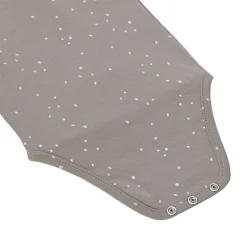 Baby Wickelbody langarm - Bio Baumwolle, Punkte, Taupe