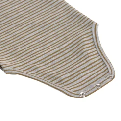 Baby Wickelbody langarm - Bio Baumwolle, Streifen, Grau meliert