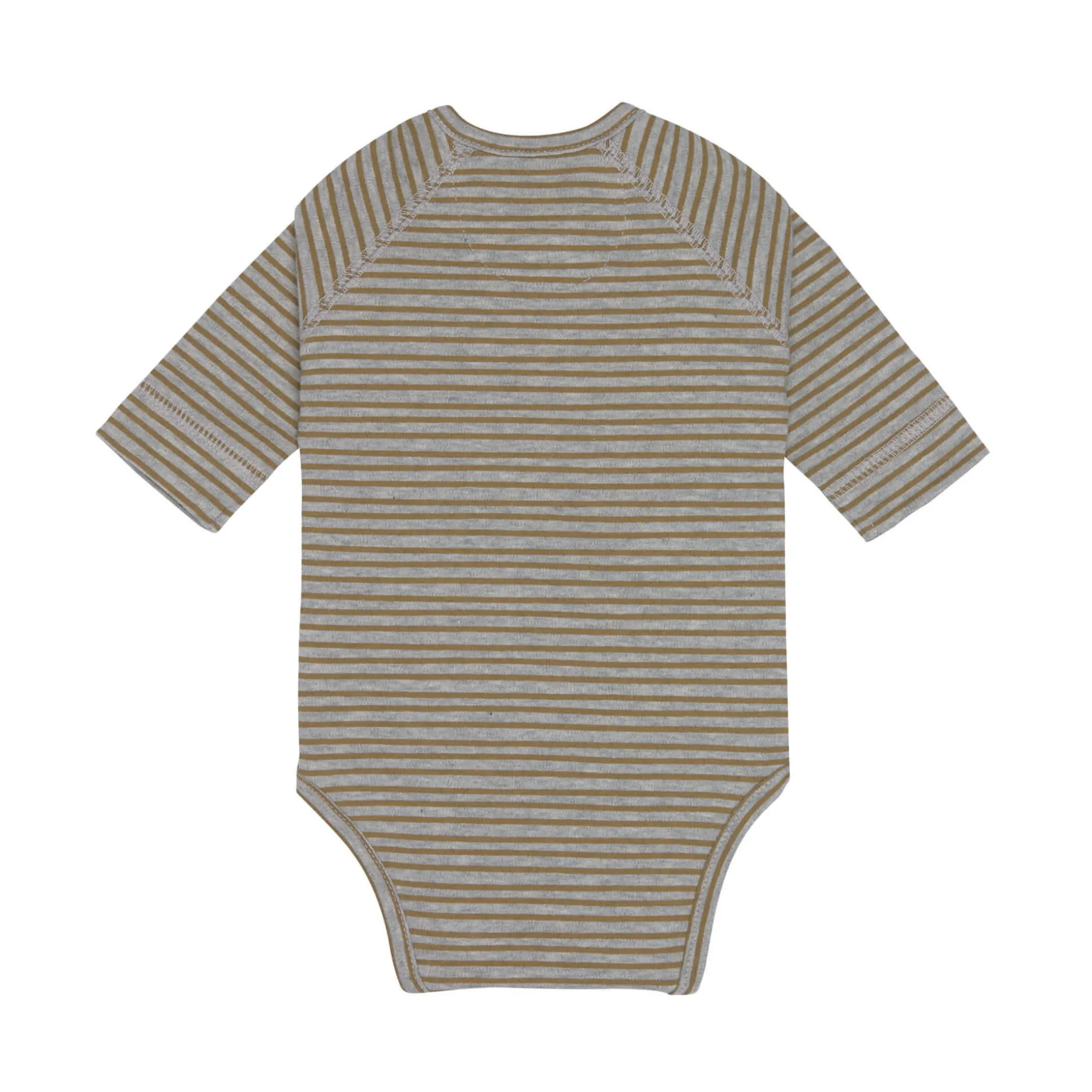 Baby Wickelbody langarm - Bio Baumwolle, Streifen, Grau meliert