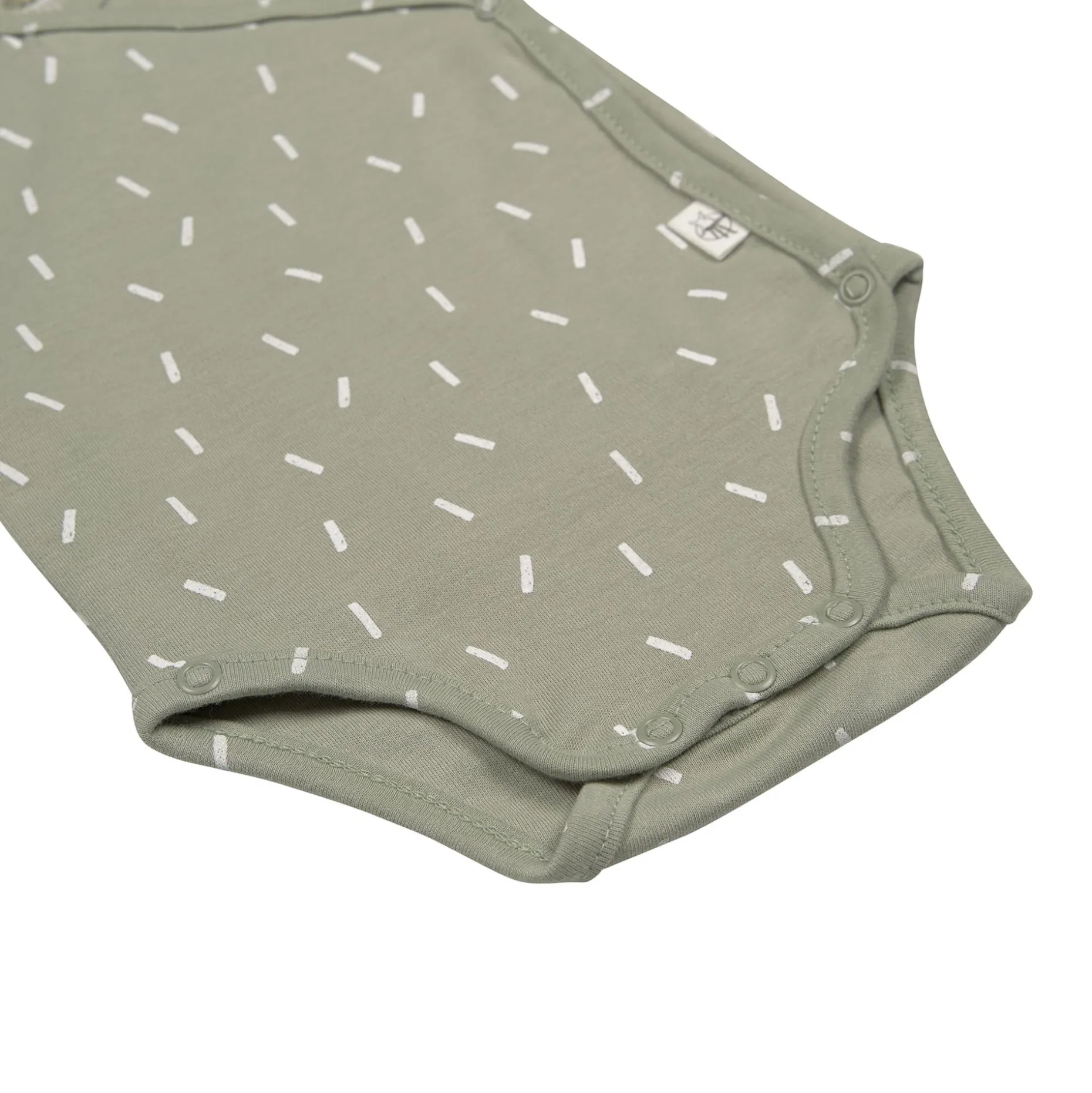 Baby Wickelbody langarm - Bio Baumwolle, Striche, Oliv