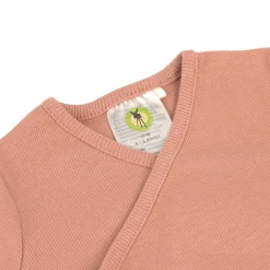 Baby Wickelbody langarm - Bio Baumwolle, Beige
