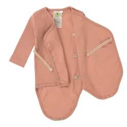 Baby Wickelbody langarm - Bio Baumwolle, Beige