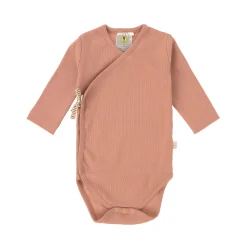 Baby Wickelbody langarm - Bio Baumwolle, Beige
