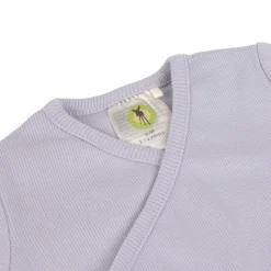 Baby Wickelbody langarm - Bio Baumwolle, Pastell Lila