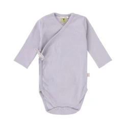 Baby Wickelbody langarm - Bio Baumwolle, Pastell Lila