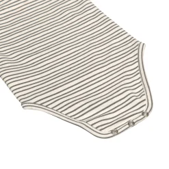 Baby Wickelbody langarm - Bio Baumwolle, Streifen, Grau