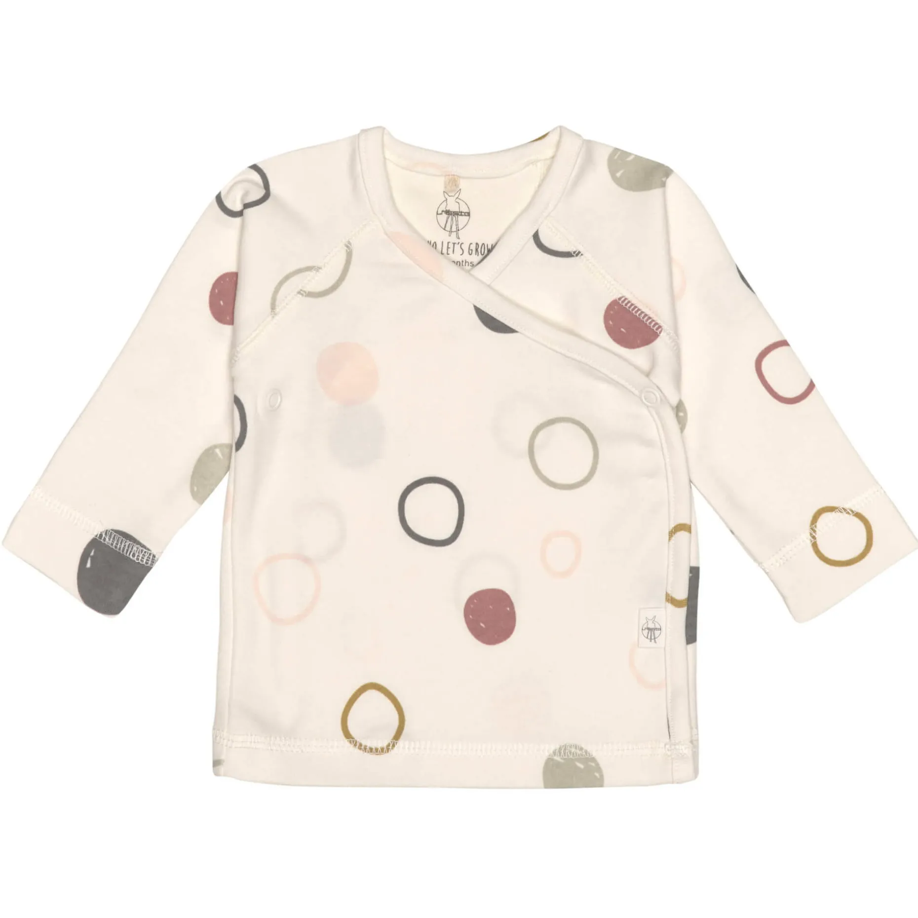 Baby Wickelshirt - Bio Baumwolle, Circles, Weiß