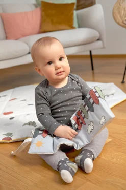 Baby Wickelshirt - Bio Baumwolle, Spots, Anthrazit