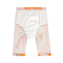 Badehose Baby Kurz (UV-Schutz & Windel) - Streifen, Rosa Orange
