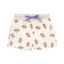 Badehose Baby (mit Windel) - Hund Eis, Weiß