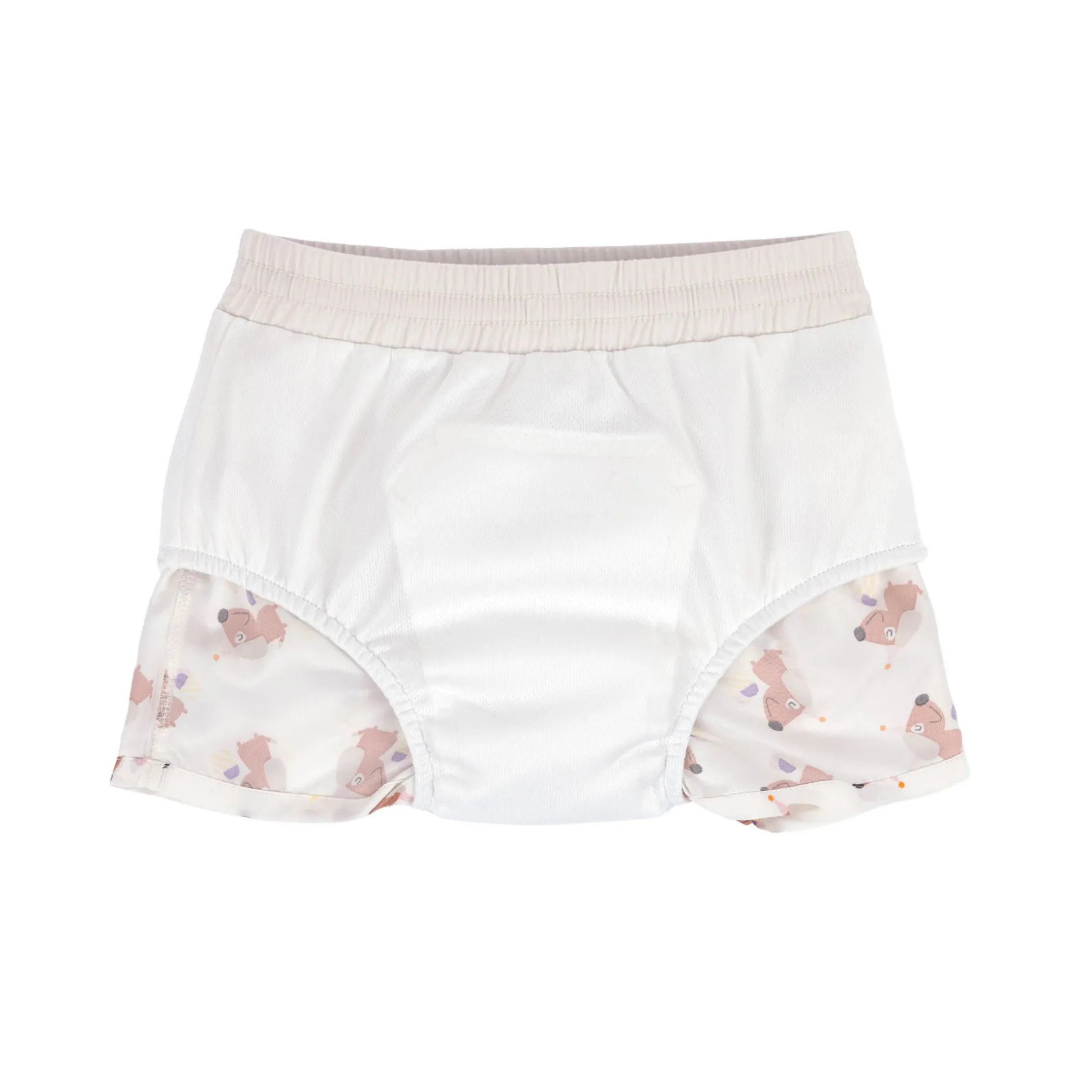 Badehose Baby (mit Windel) - Hund Eis, Weiß