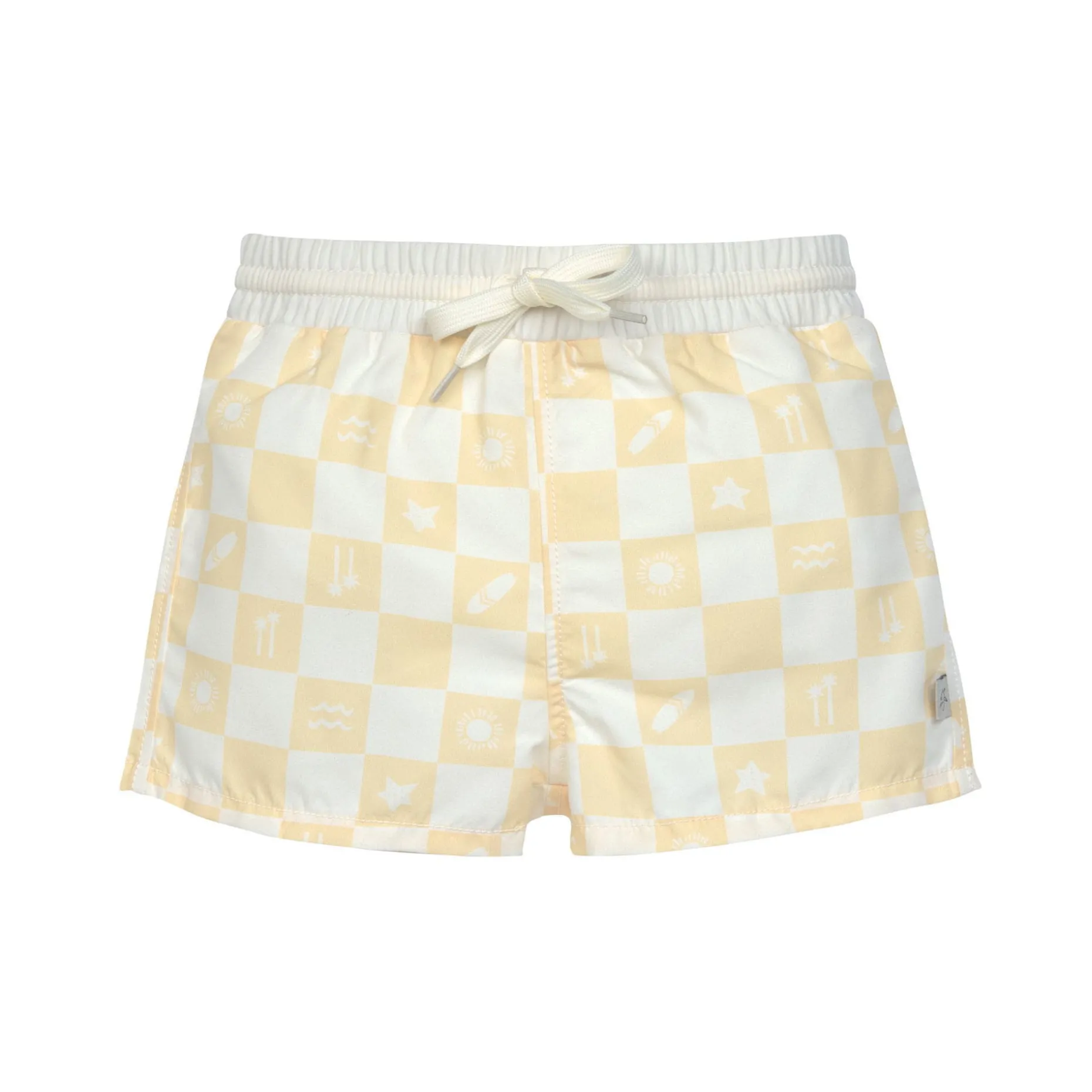 Badehose Baby (mit Windel) - Kariert, Gelb