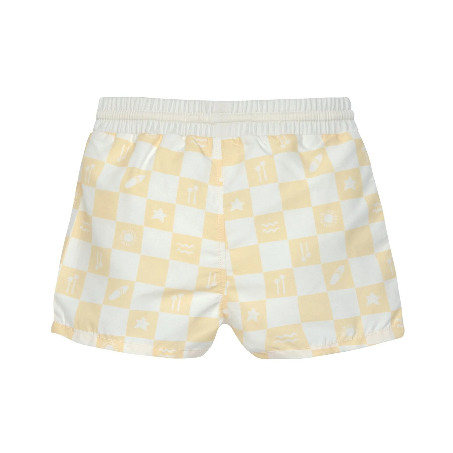 Badehose Baby (mit Windel) - Kariert, Gelb