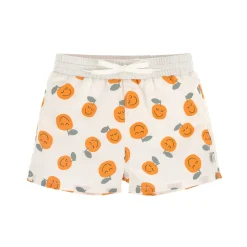 Badehose Baby (mit Windel) - Orange, Weiß