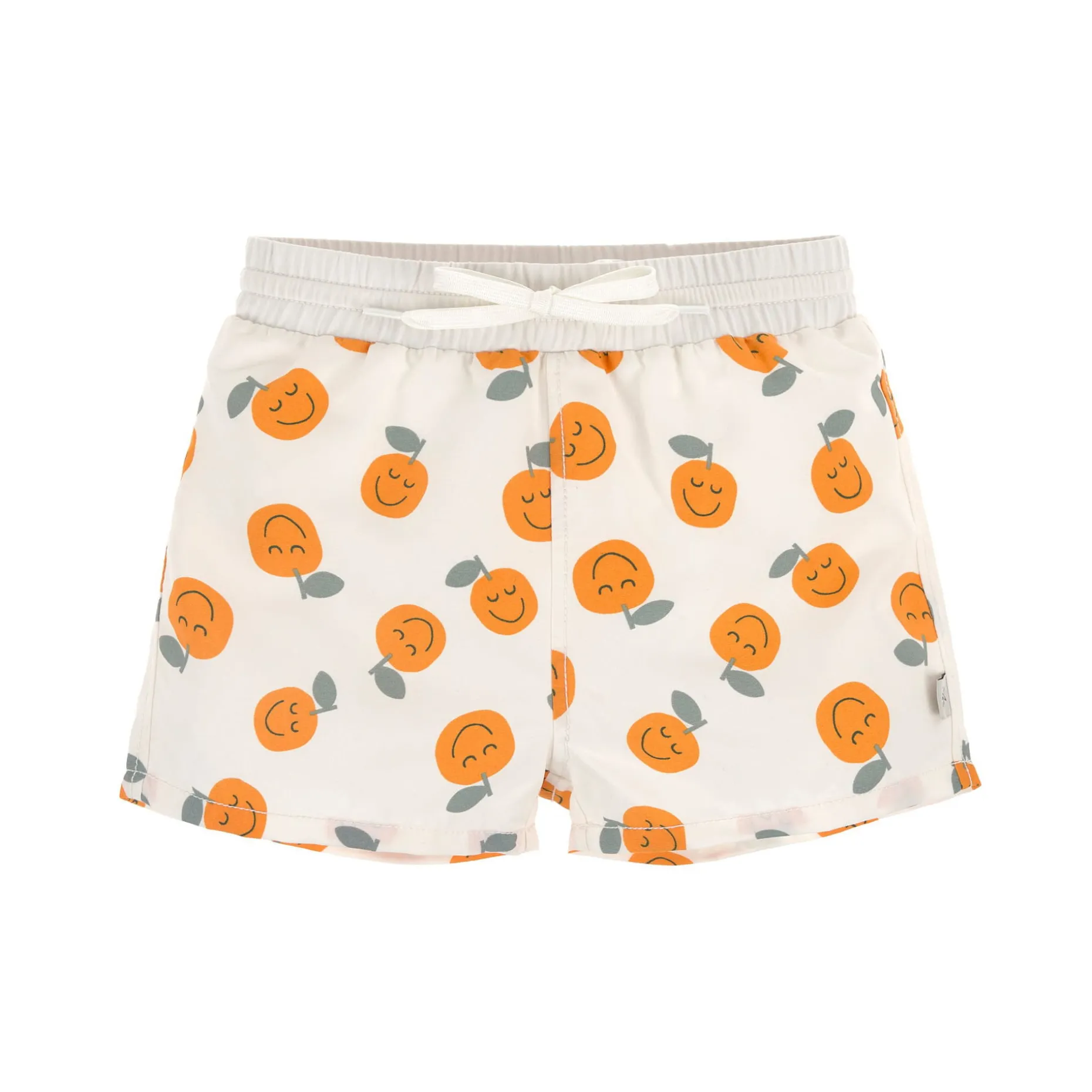 Badehose Baby (mit Windel) - Orange, Weiß
