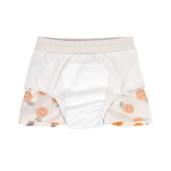 Badehose Baby (mit Windel) - Orange, Weiß